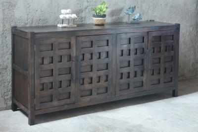 Scottsboro Credenza 4 Doors (CAB638) 79.8x20.1x38.2"H (203x51x97cm) - EBONY - American Furniture of Slidell