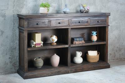 Sheffield Sideboard w/Adjs Shelf 4Drw W/RG 72x15x46.1"H (183x38x117cm) EBONY - American Furniture of Slidell