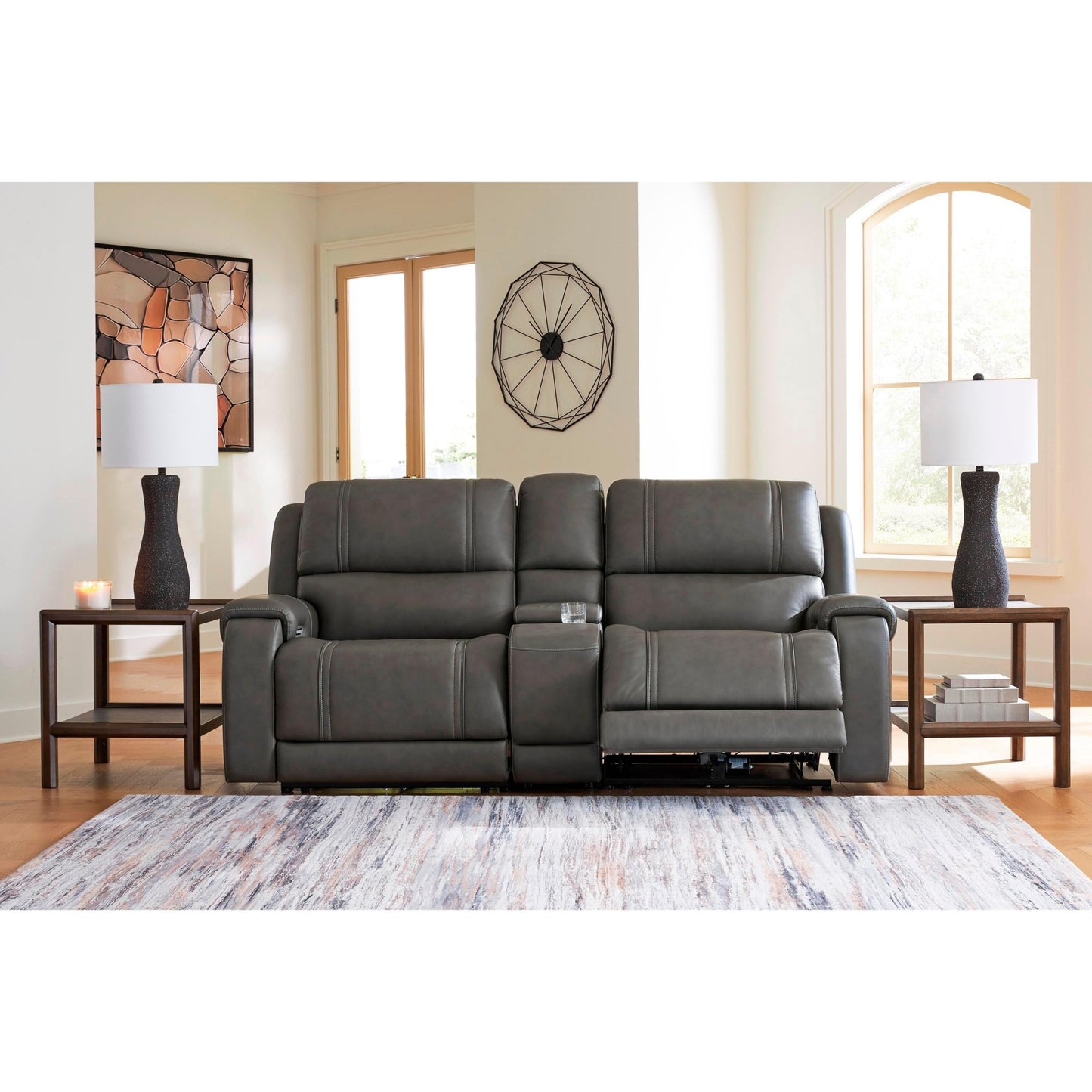 Signature Design by Ashley 5Z - Pittson PCU12600S2 3 pc Power Reclining Sectional Loveseat with Console - American Furniture of Slidell