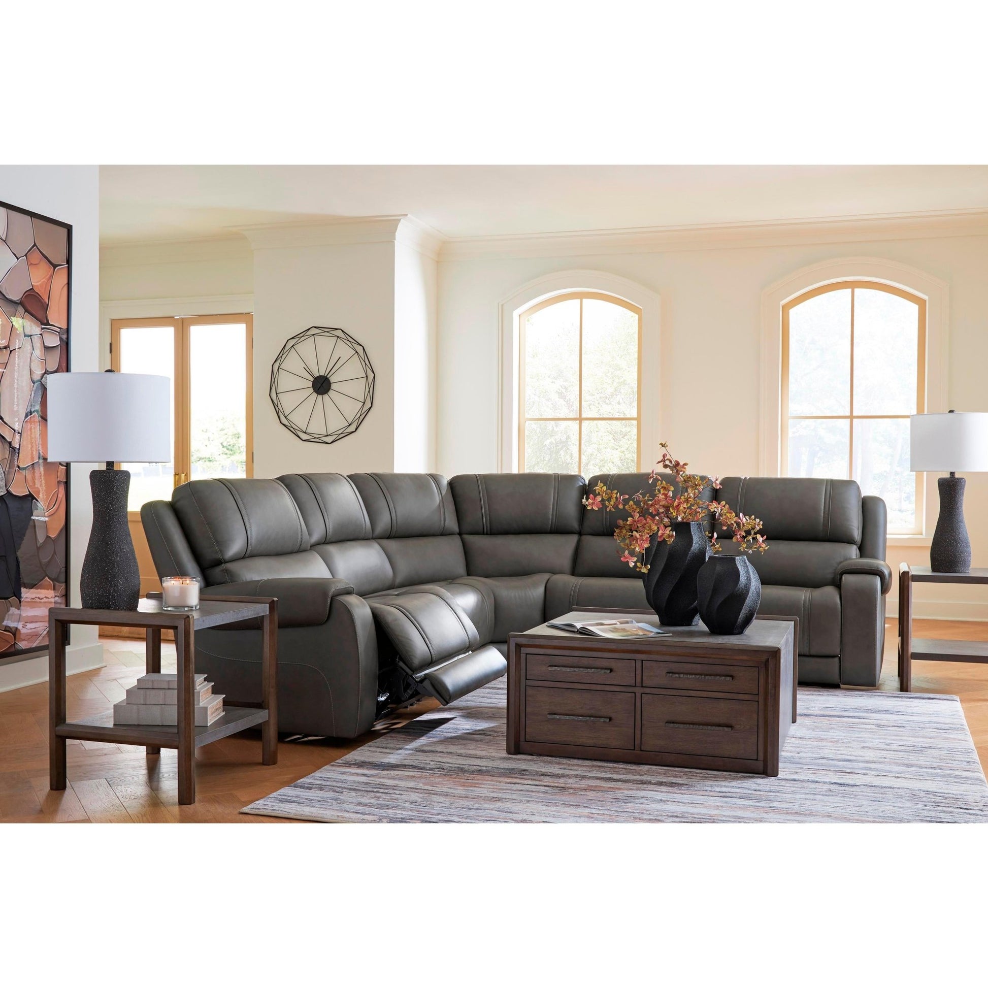Signature Design by Ashley 5Z - Pittson PCU12600S4 5 pc Power Reclining Sectional - American Furniture of Slidell