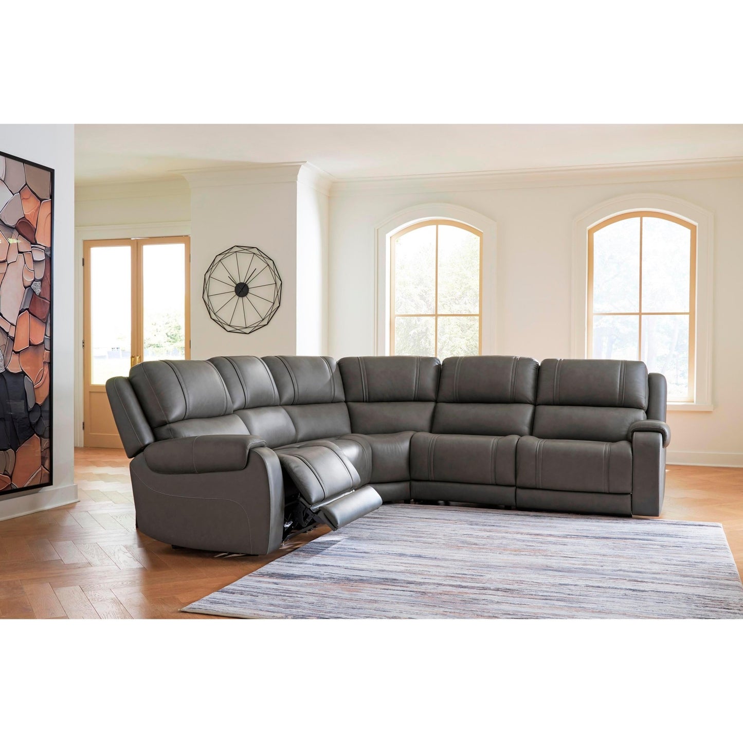 Signature Design by Ashley 5Z - Pittson PCU12600S4 5 pc Power Reclining Sectional - American Furniture of Slidell