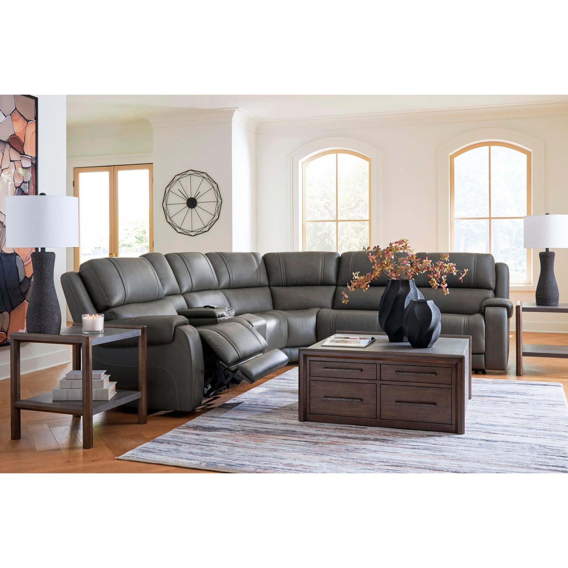 Signature Design by Ashley 5Z - Pittson PCU12600S5 6 pc Power Reclining Sectional - American Furniture of Slidell