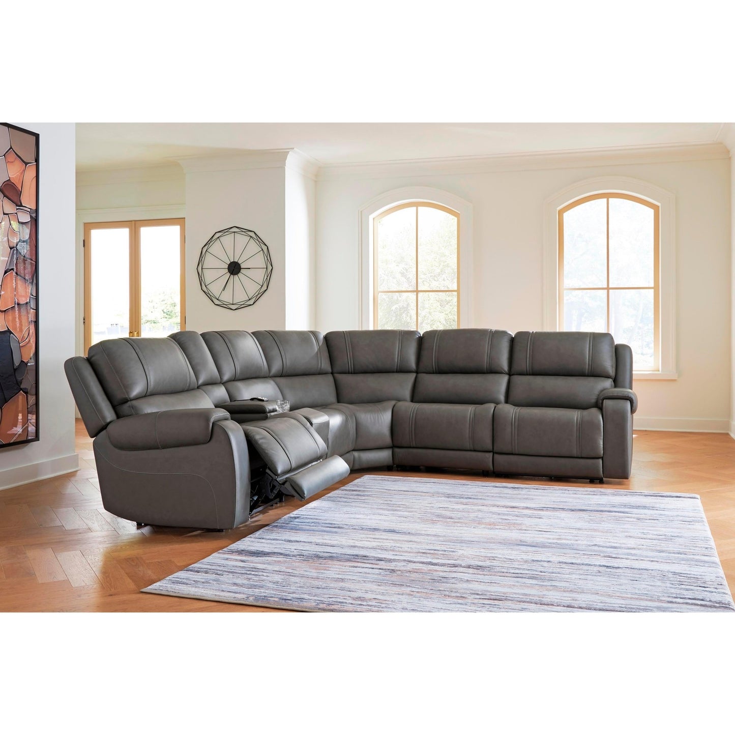 Signature Design by Ashley 5Z - Pittson PCU12600S5 6 pc Power Reclining Sectional - American Furniture of Slidell