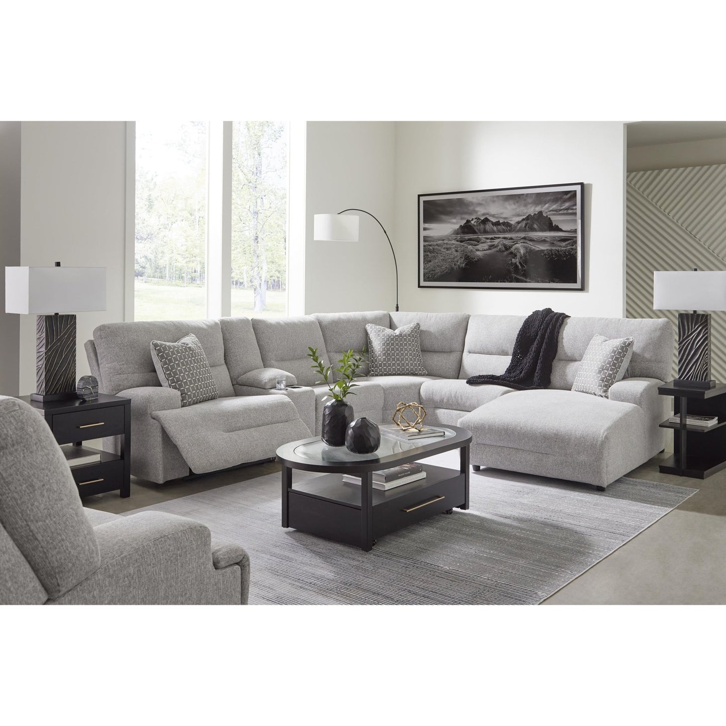 Signature Design by Ashley Acklen Place 93605S1 6 pc Power Reclining Sectional with Chaise - American Furniture of Slidell