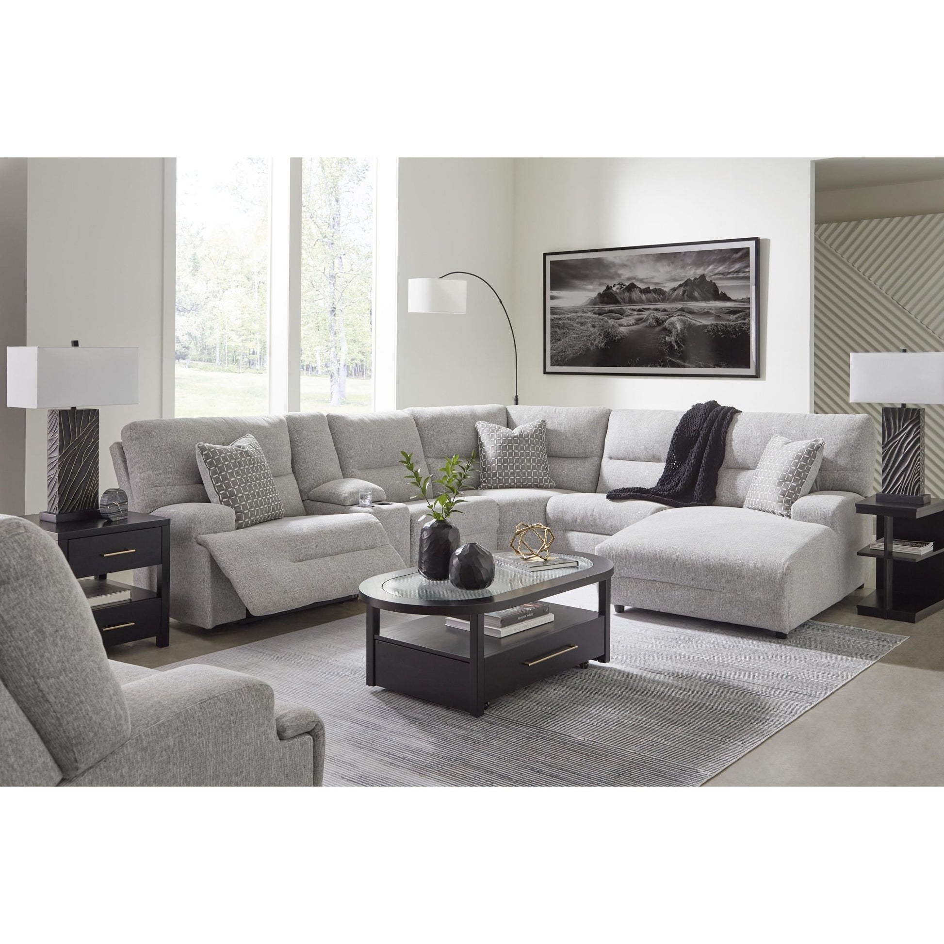 Signature Design by Ashley Acklen Place 93605S1 6 pc Power Reclining Sectional with Chaise - American Furniture of Slidell