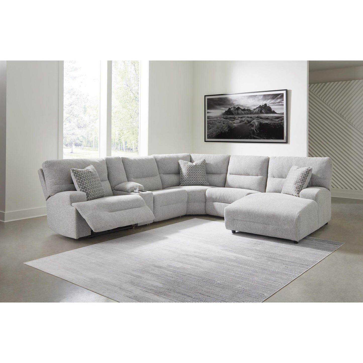Signature Design by Ashley Acklen Place 93605S1 6 pc Power Reclining Sectional with Chaise - American Furniture of Slidell