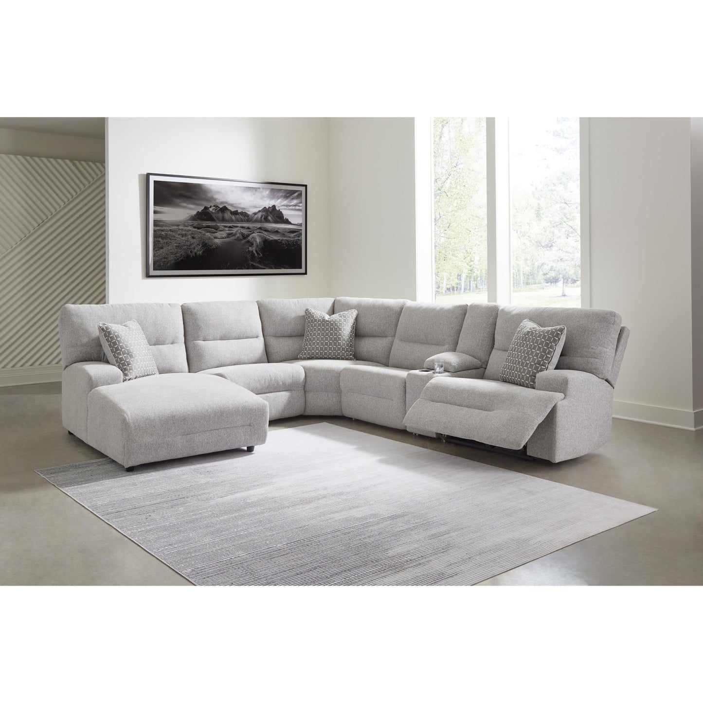 Signature Design by Ashley Acklen Place 93605S2 6 pc Power Reclining Sectional with Chaise - American Furniture of Slidell