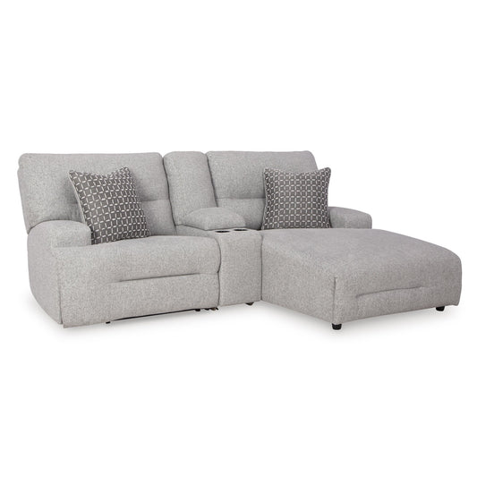 Signature Design by Ashley Acklen Place 93605S4 3 pc Power Reclining Sectional Sofa with Chaise - American Furniture of Slidell
