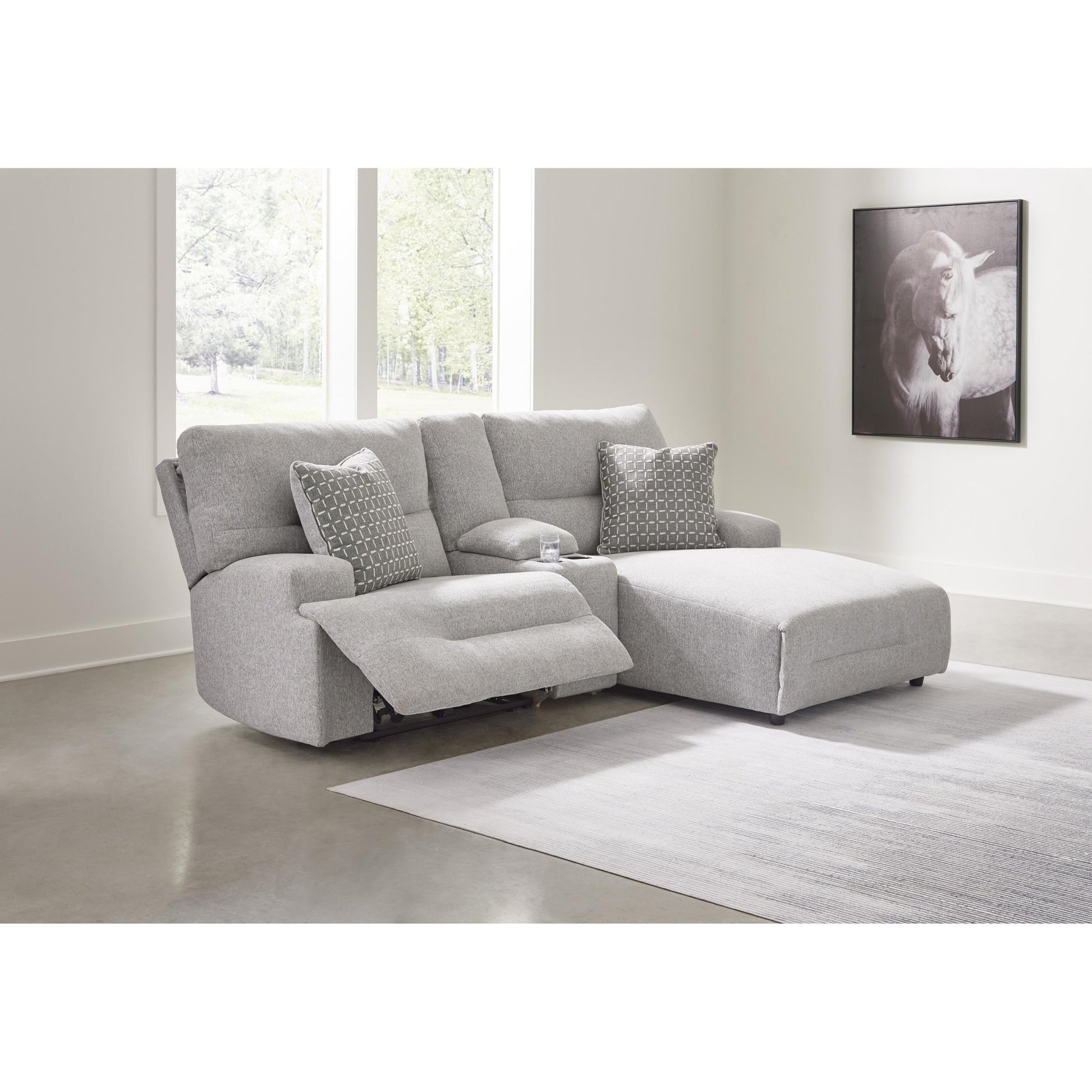 Signature Design by Ashley Acklen Place 93605S4 3 pc Power Reclining Sectional Sofa with Chaise - American Furniture of Slidell
