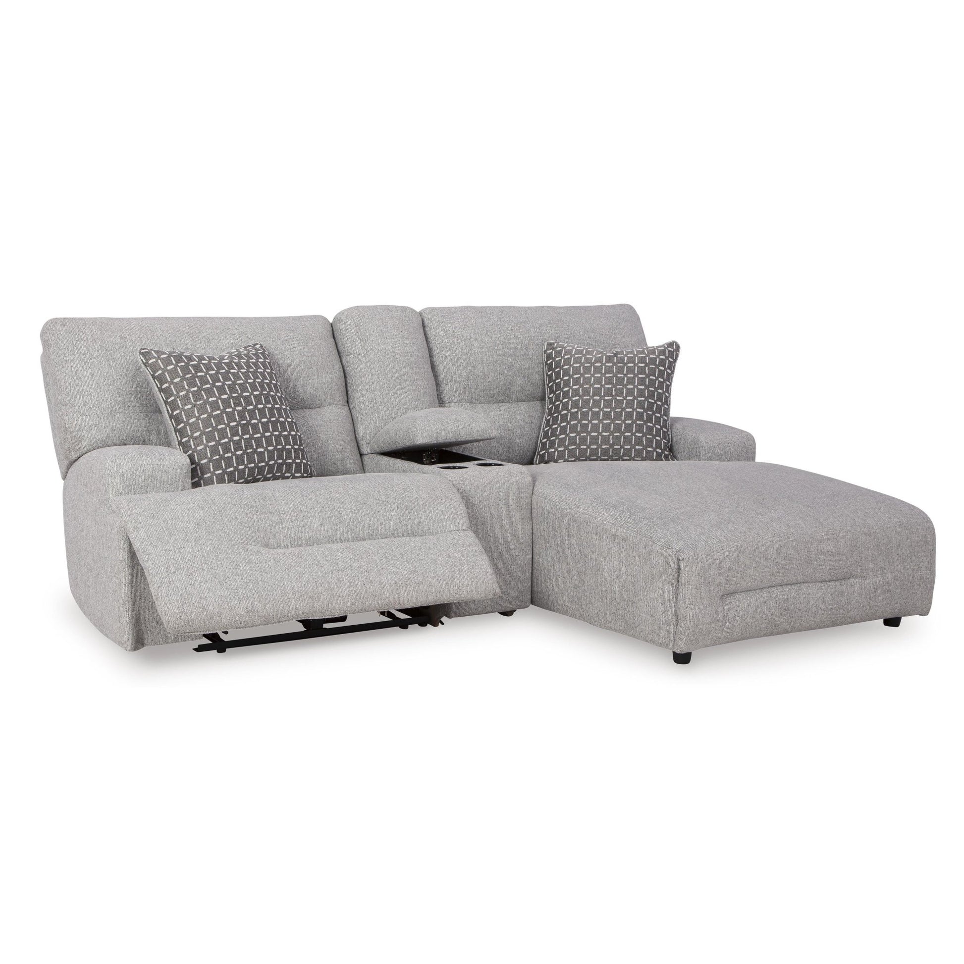 Signature Design by Ashley Acklen Place 93605S4 3 pc Power Reclining Sectional Sofa with Chaise - American Furniture of Slidell
