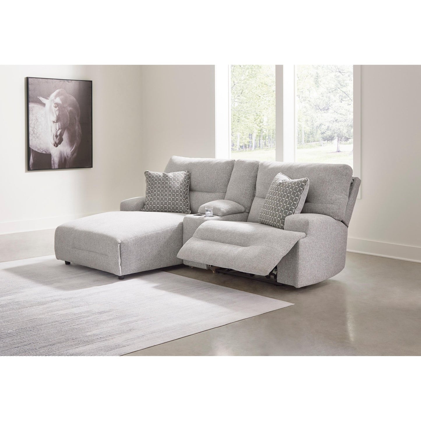Signature Design by Ashley Acklen Place 93605S5 3 pc Power Reclining Sectional Sofa with Chaise - American Furniture of Slidell