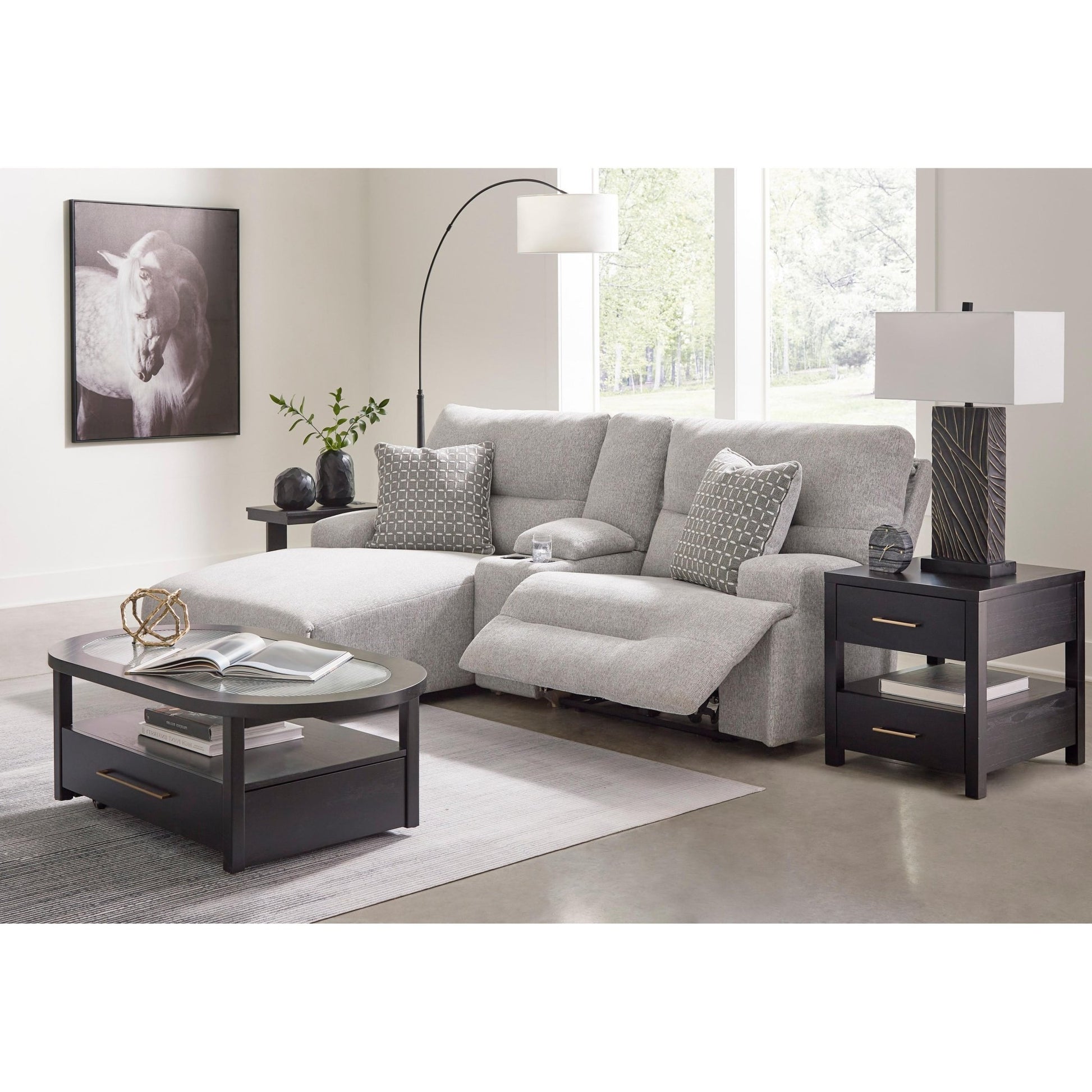 Signature Design by Ashley Acklen Place 93605S5 3 pc Power Reclining Sectional Sofa with Chaise - American Furniture of Slidell