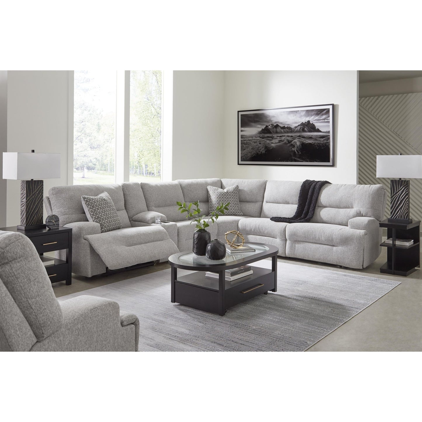 Signature Design by Ashley Acklen Place 93605S9 6 pc Power Reclining Sectional - American Furniture of Slidell