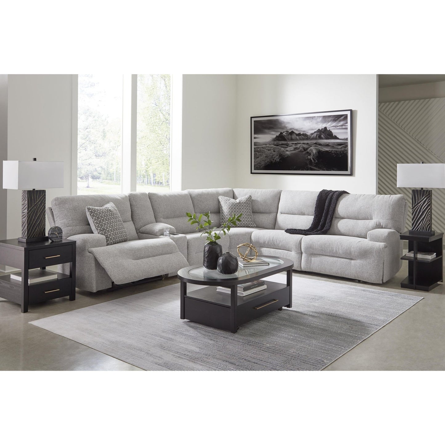 Signature Design by Ashley Acklen Place 93605S9 6 pc Power Reclining Sectional - American Furniture of Slidell