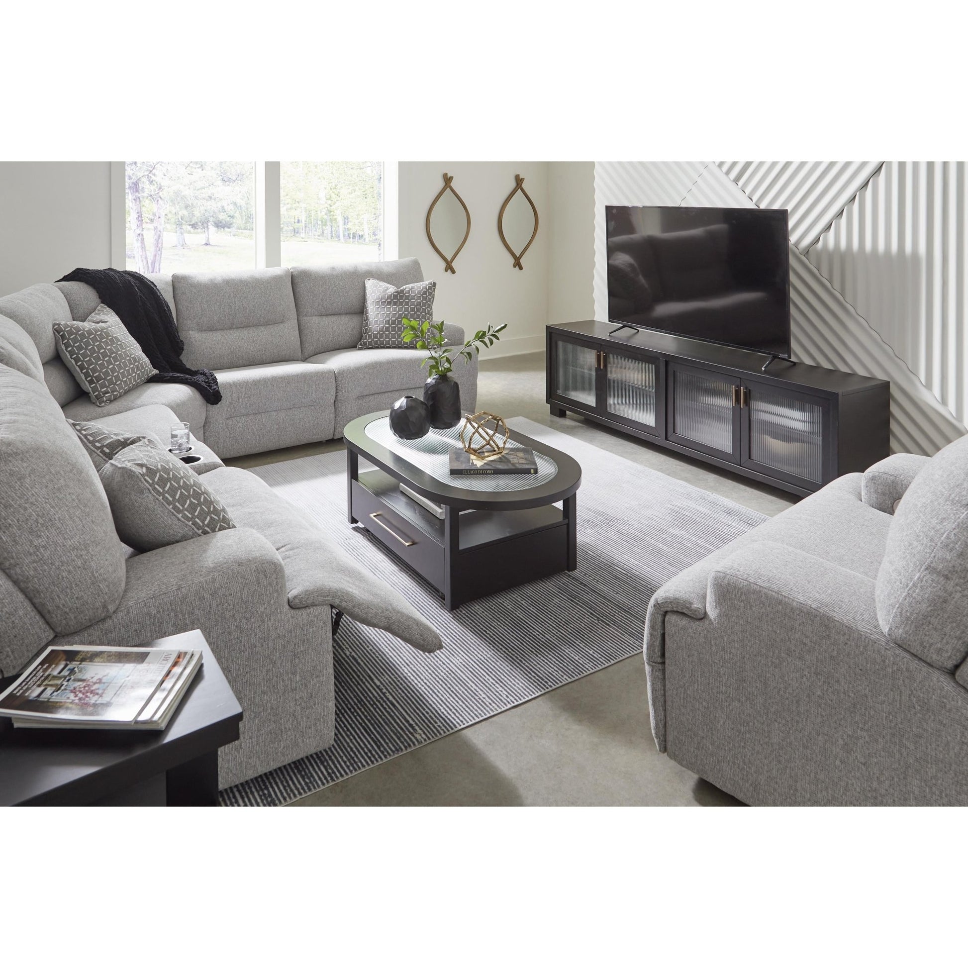 Signature Design by Ashley Acklen Place 93605S9 6 pc Power Reclining Sectional - American Furniture of Slidell