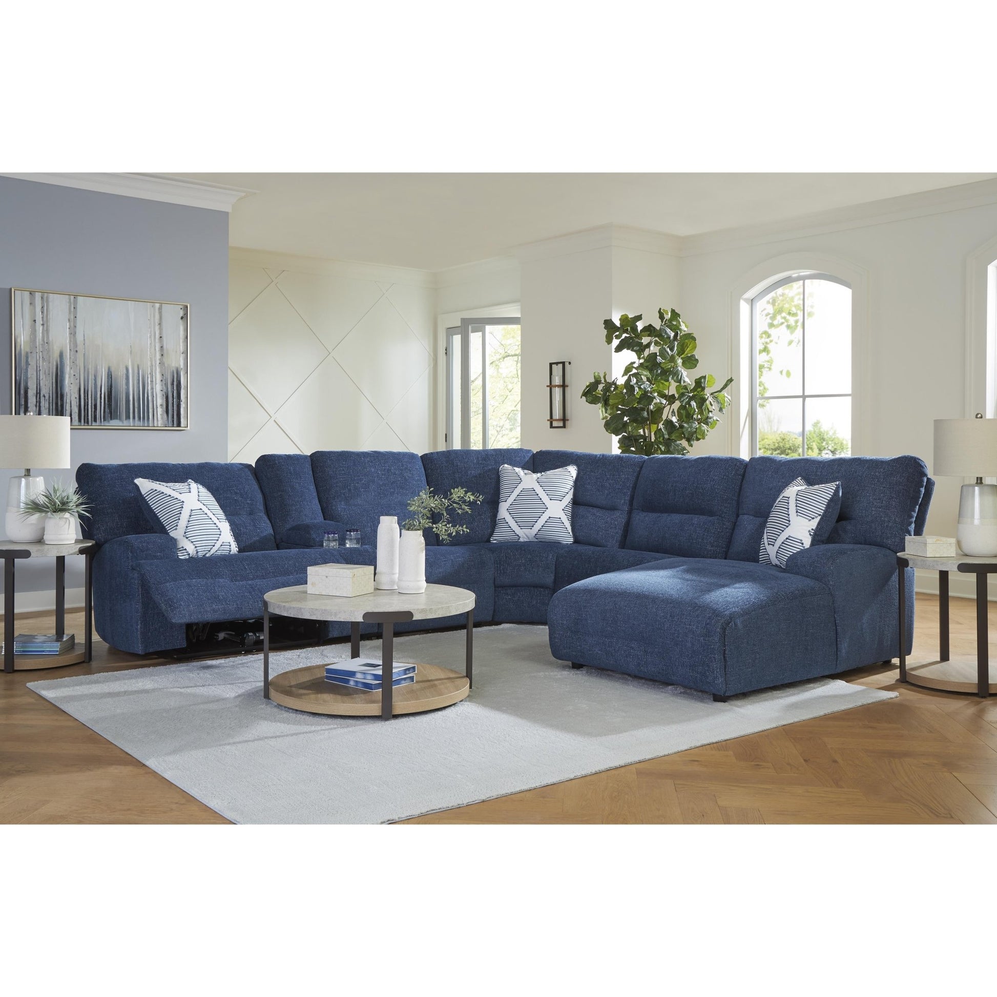 Signature Design by Ashley Acklen Place 93607S1 6 pc Power Reclining Sectional with Chaise - American Furniture of Slidell