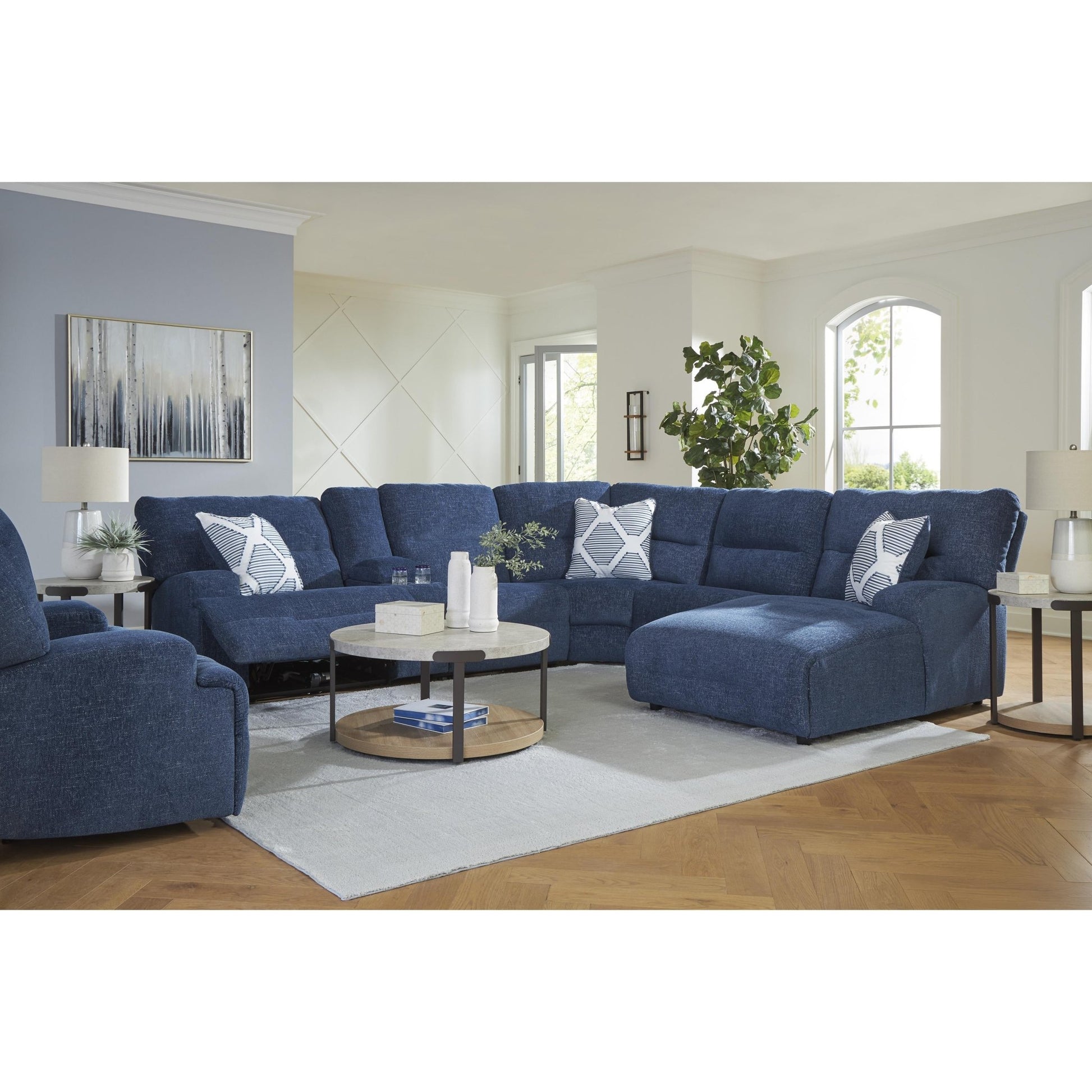 Signature Design by Ashley Acklen Place 93607S1 6 pc Power Reclining Sectional with Chaise - American Furniture of Slidell