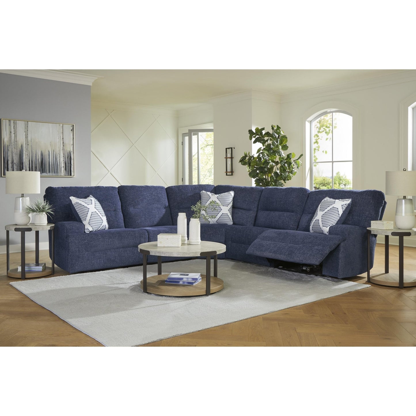 Signature Design by Ashley Acklen Place 93607S3 5 pc Power Reclining Sectional - American Furniture of Slidell