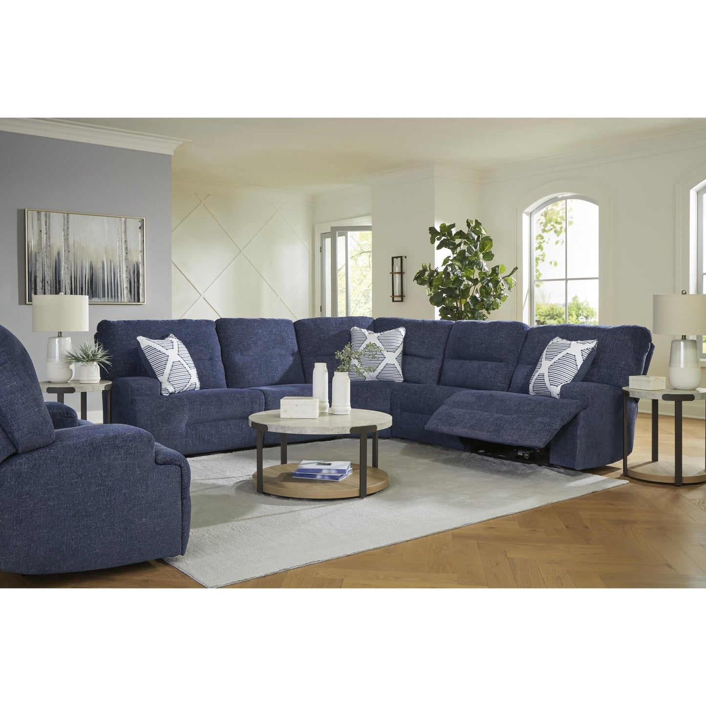 Signature Design by Ashley Acklen Place 93607S3 5 pc Power Reclining Sectional - American Furniture of Slidell