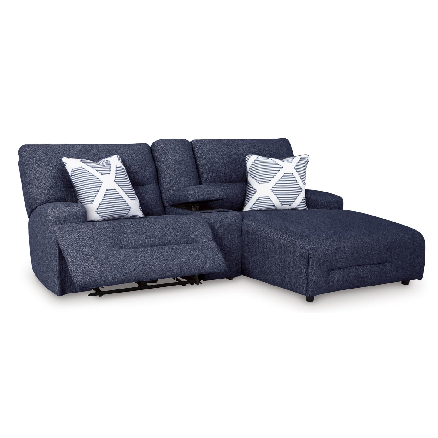 Signature Design by Ashley Acklen Place 93607S4 3 pc Power Reclining Sectional Sofa with Chaise - American Furniture of Slidell