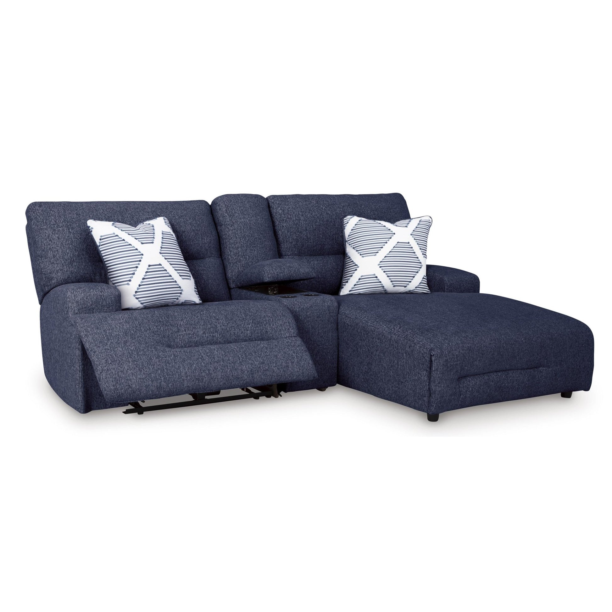 Signature Design by Ashley Acklen Place 93607S4 3 pc Power Reclining Sectional Sofa with Chaise - American Furniture of Slidell