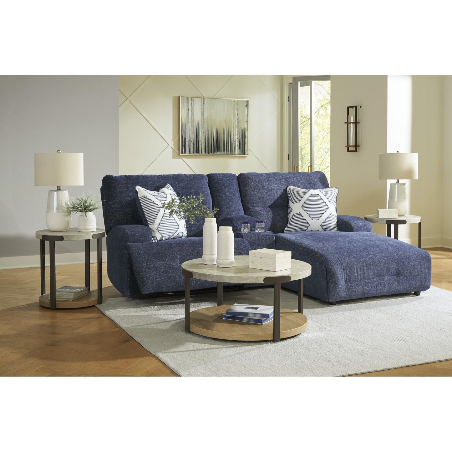 Signature Design by Ashley Acklen Place 93607S4 3 pc Power Reclining Sectional Sofa with Chaise - American Furniture of Slidell