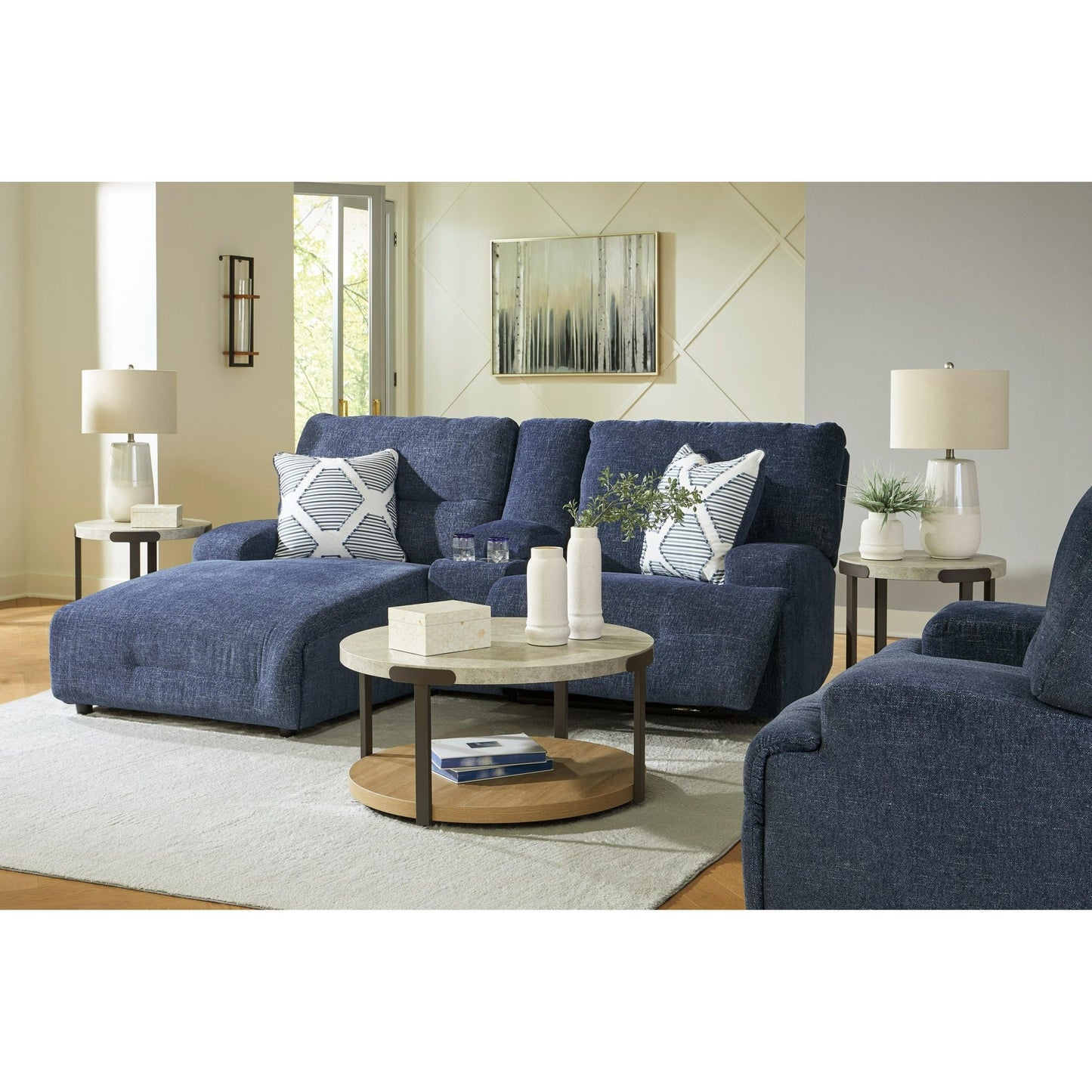 Signature Design by Ashley Acklen Place 93607S5 3 pc Power Reclining Sectional Sofa with Chaise - American Furniture of Slidell
