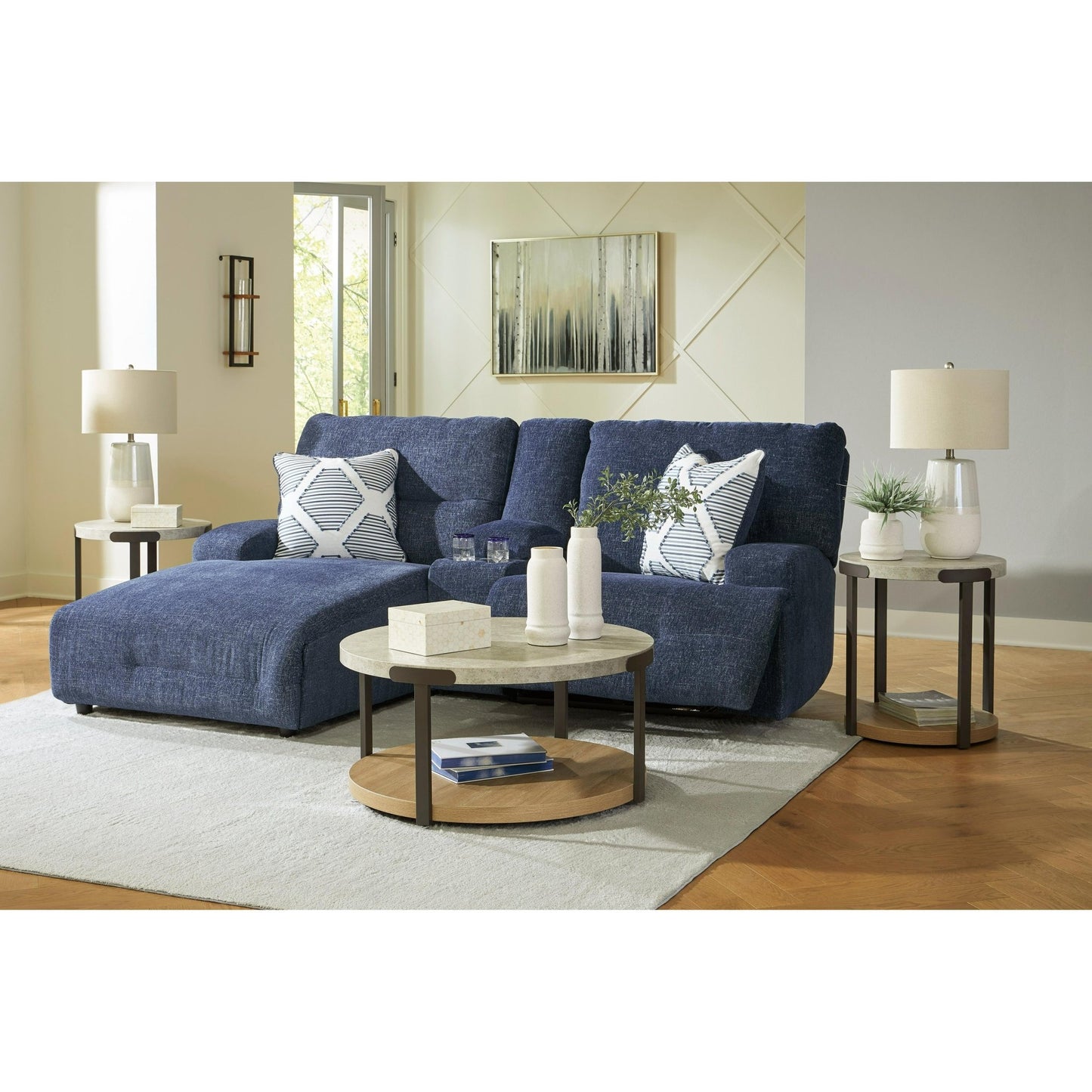 Signature Design by Ashley Acklen Place 93607S5 3 pc Power Reclining Sectional Sofa with Chaise - American Furniture of Slidell