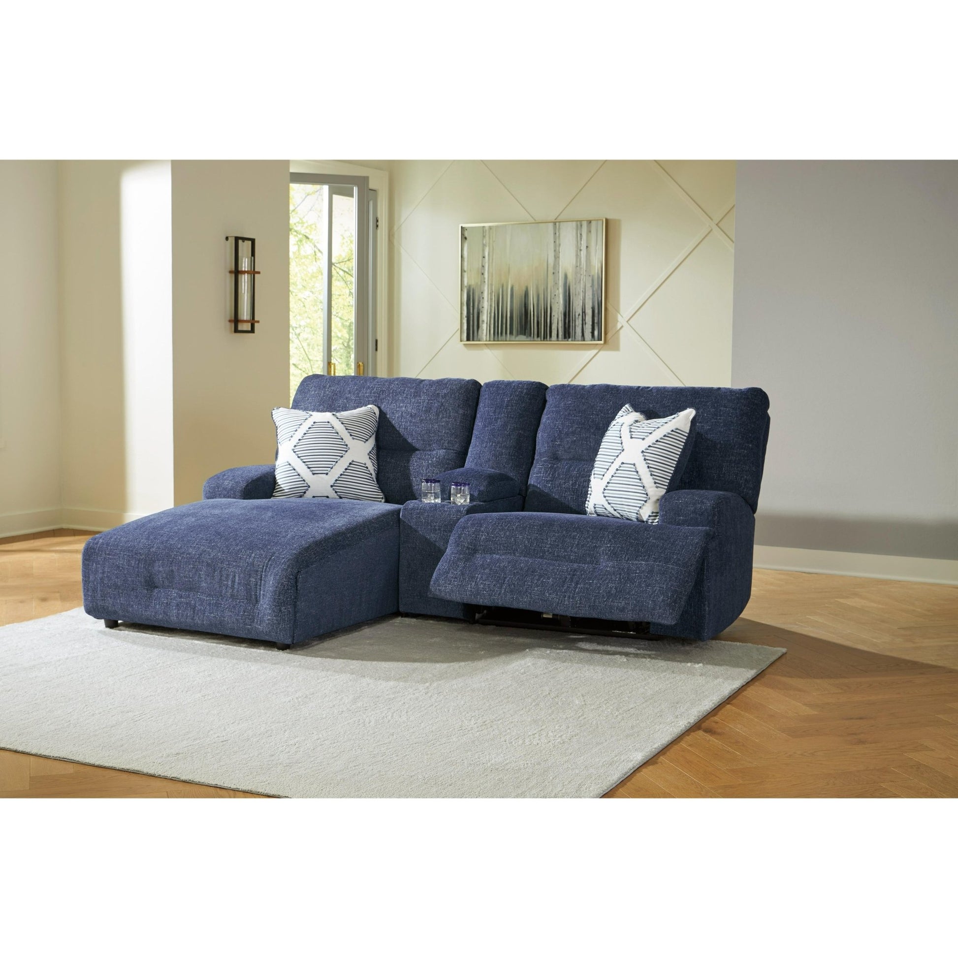 Signature Design by Ashley Acklen Place 93607S5 3 pc Power Reclining Sectional Sofa with Chaise - American Furniture of Slidell