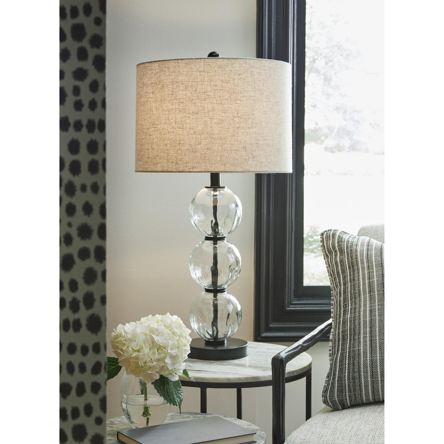 Signature Design by Ashley Airbal L431604 Glass Table Lamp - American Furniture of Slidell