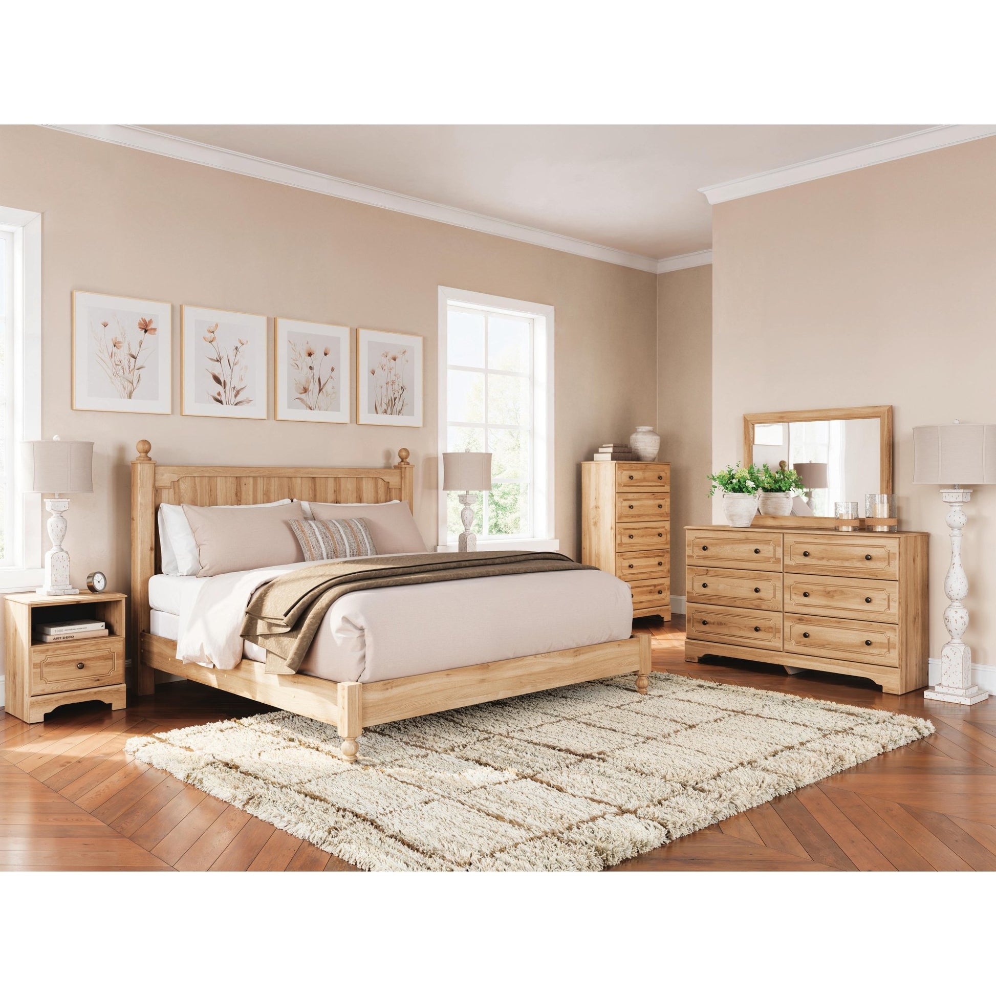 Signature Design by Ashley Aleaport PCB1075 8 pc King Panel Bedroom Set - American Furniture of Slidell
