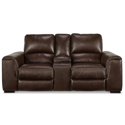 Signature Design by Ashley Alessandro U2550218 Power Reclining Loveseat with Console and Adjustable Headrest - American Furniture of Slidell