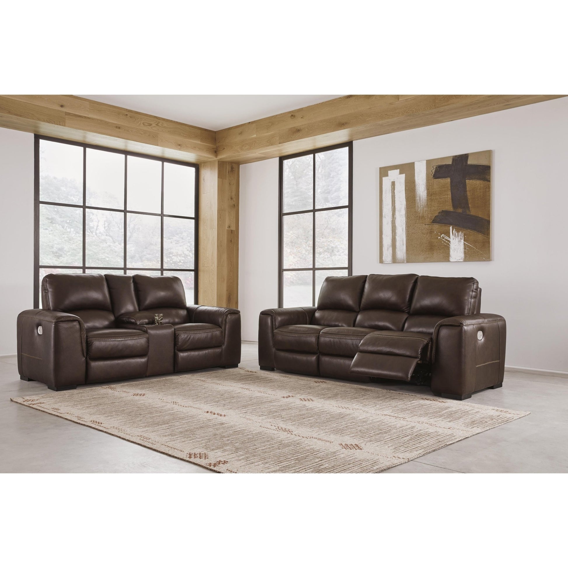 Signature Design by Ashley Alessandro U2550218 Power Reclining Loveseat with Console and Adjustable Headrest - American Furniture of Slidell