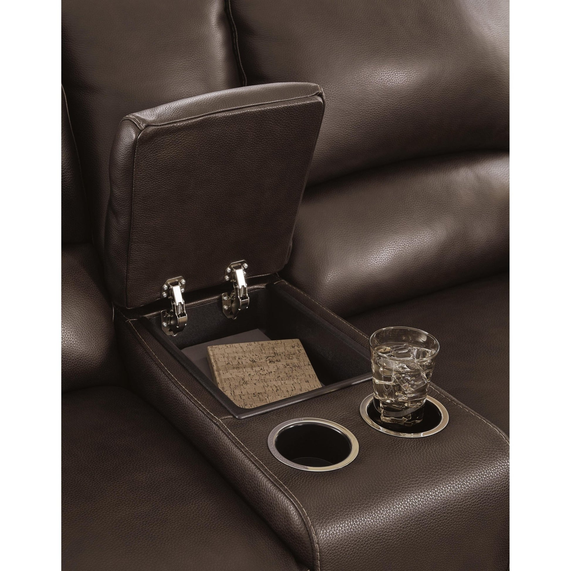 Signature Design by Ashley Alessandro U2550218 Power Reclining Loveseat with Console and Adjustable Headrest - American Furniture of Slidell