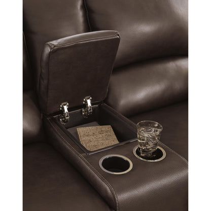 Signature Design by Ashley Alessandro U2550218 Power Reclining Loveseat with Console and Adjustable Headrest - American Furniture of Slidell
