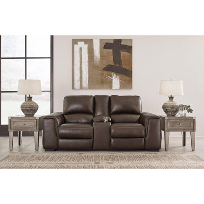 Signature Design by Ashley Alessandro U2550218 Power Reclining Loveseat with Console and Adjustable Headrest - American Furniture of Slidell