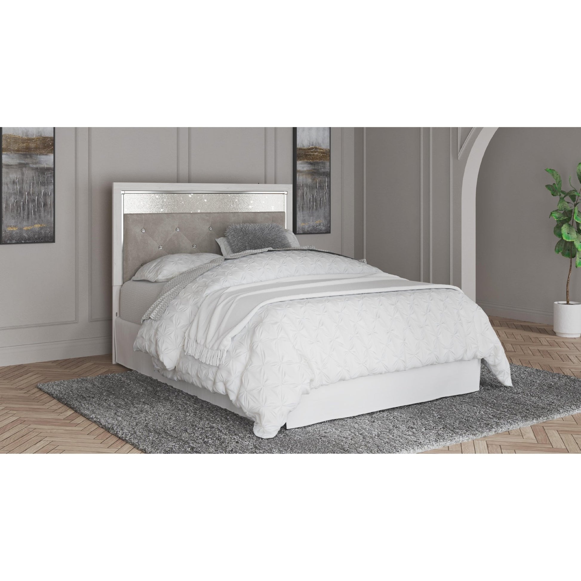 Signature Design by Ashley Altyra B2640 - 57 Queen Upholstered Panel Headboard - American Furniture of Slidell