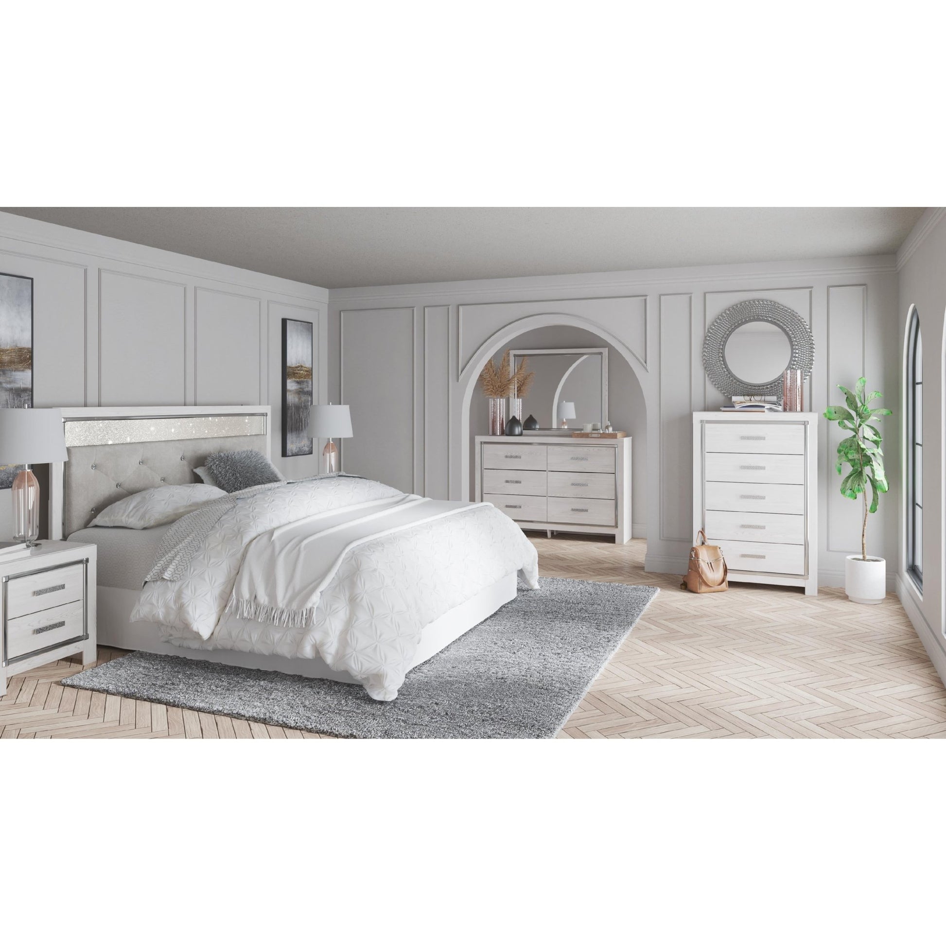 Signature Design by Ashley Altyra B2640 - 58 King/California King Upholstered Panel Headboard - American Furniture of Slidell