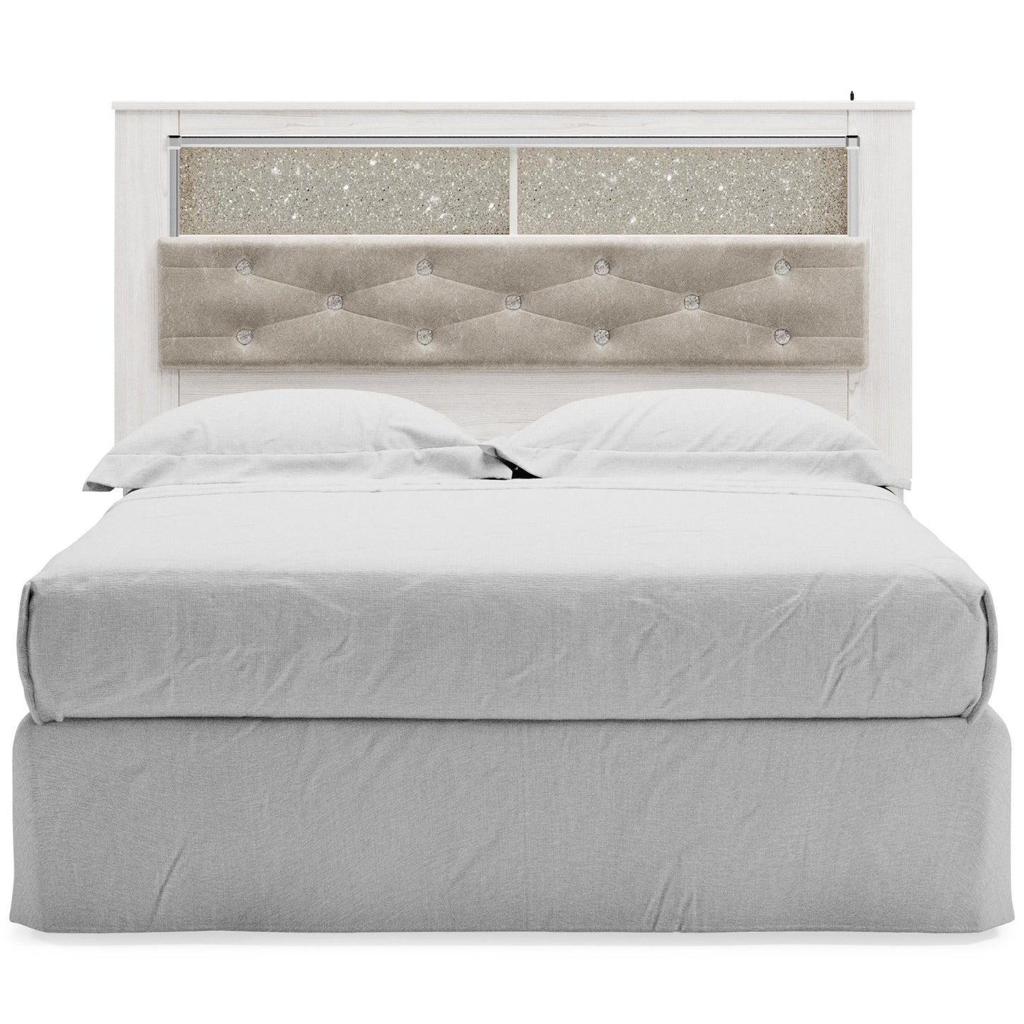 Signature Design by Ashley Altyra B2640 - 65 Queen Upholstered Panel Bookcase Headboard - American Furniture of Slidell
