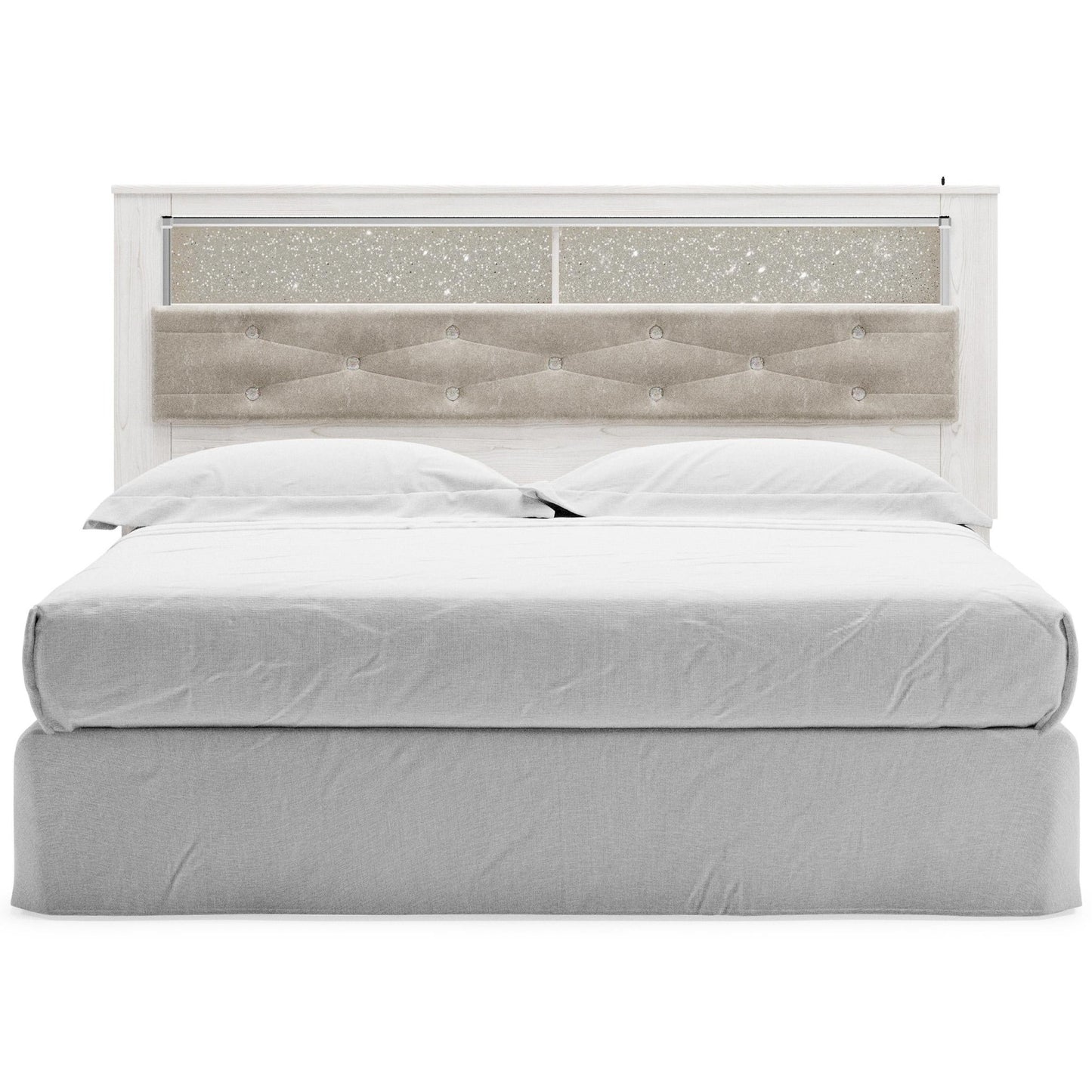 Signature Design by Ashley Altyra B2640 - 69 King Upholstered Panel Bookcase Headboard - American Furniture of Slidell
