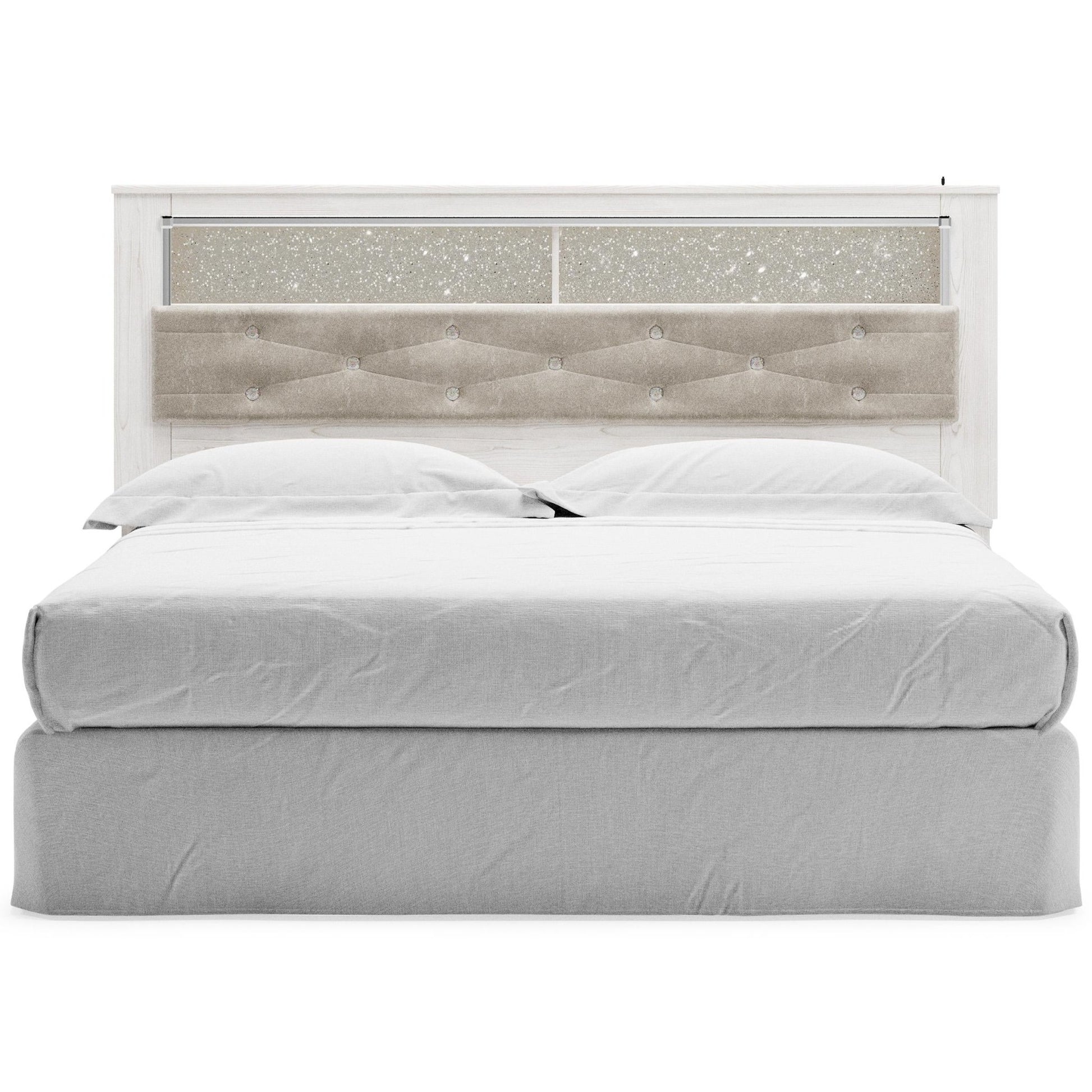 Signature Design by Ashley Altyra B2640 - 69 King Upholstered Panel Bookcase Headboard - American Furniture of Slidell