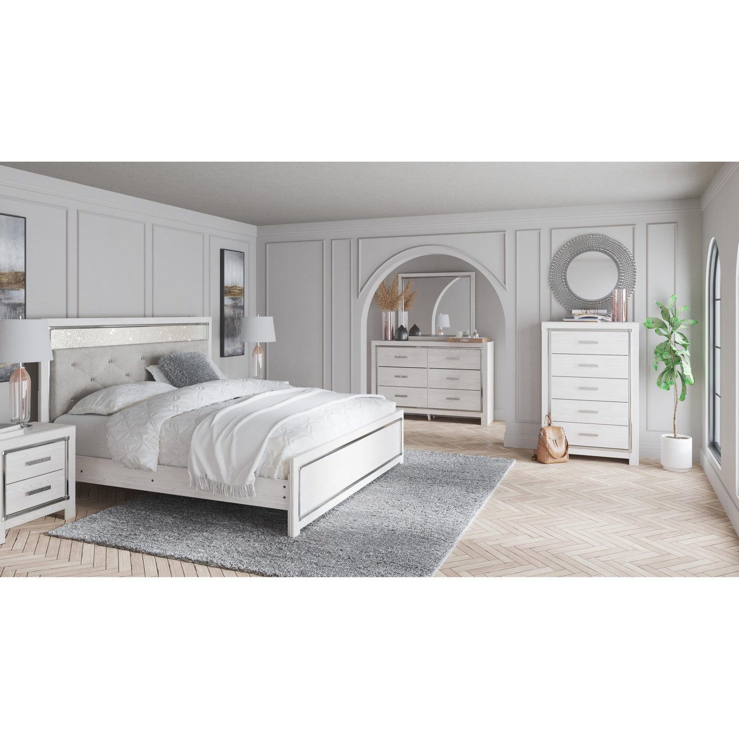 Signature Design by Ashley Altyra B2640B59 7 pc King Panel Bedroom Set - American Furniture of Slidell