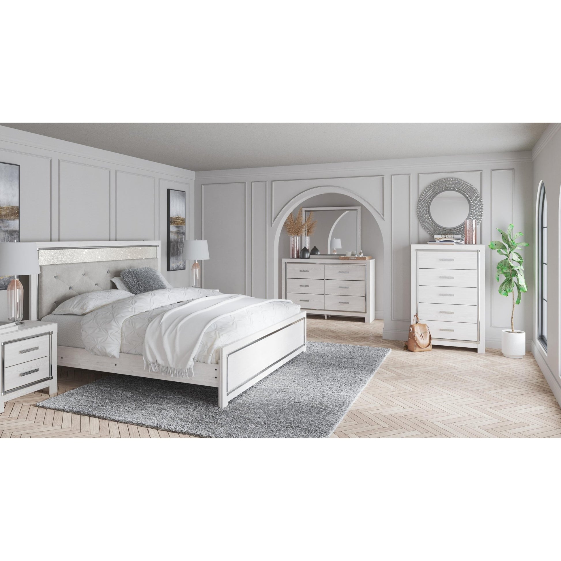Signature Design by Ashley Altyra B2640B59 7 pc King Panel Bedroom Set - American Furniture of Slidell
