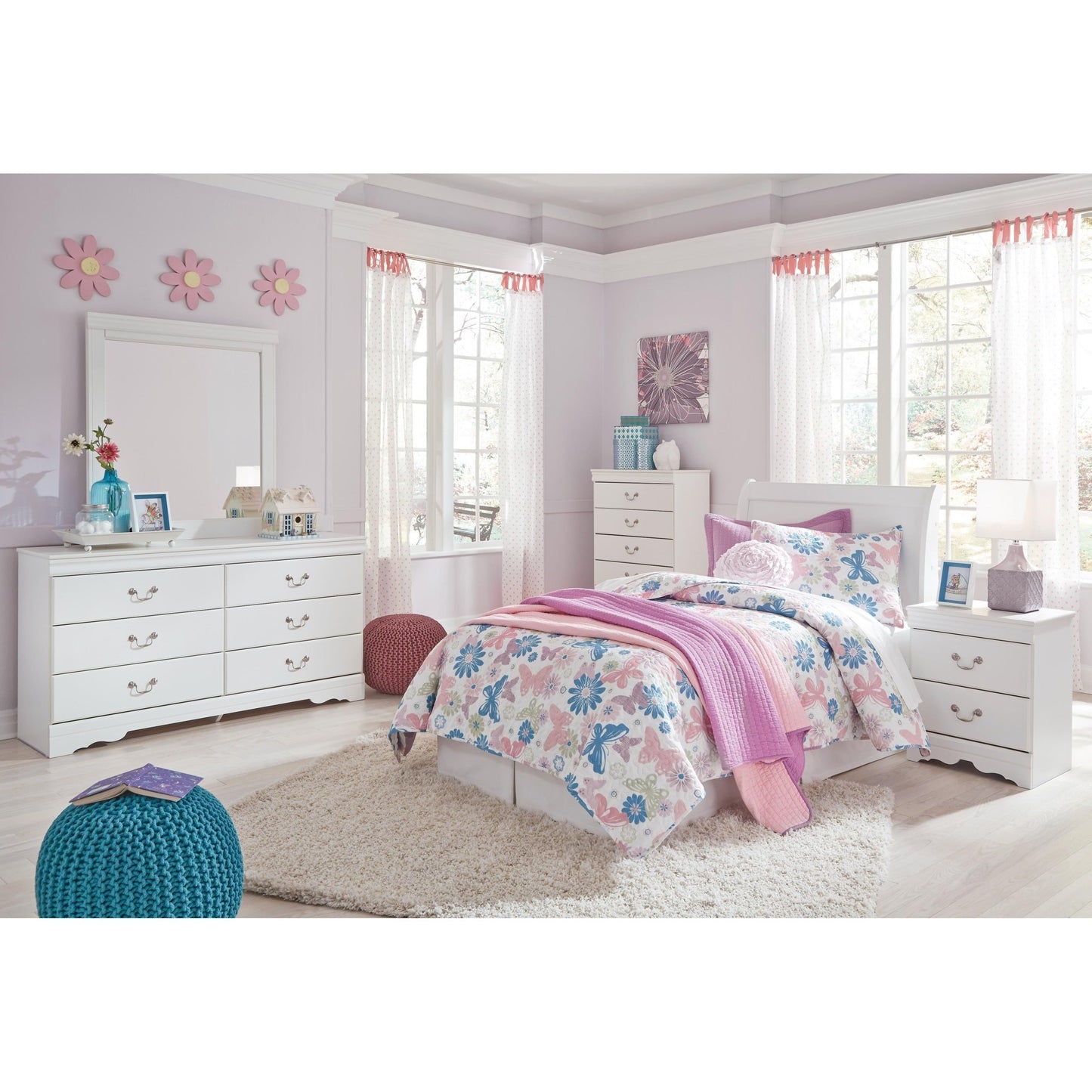 Signature Design by Ashley Anarasia B129 - 63 Twin Sleigh Headboard - American Furniture of Slidell