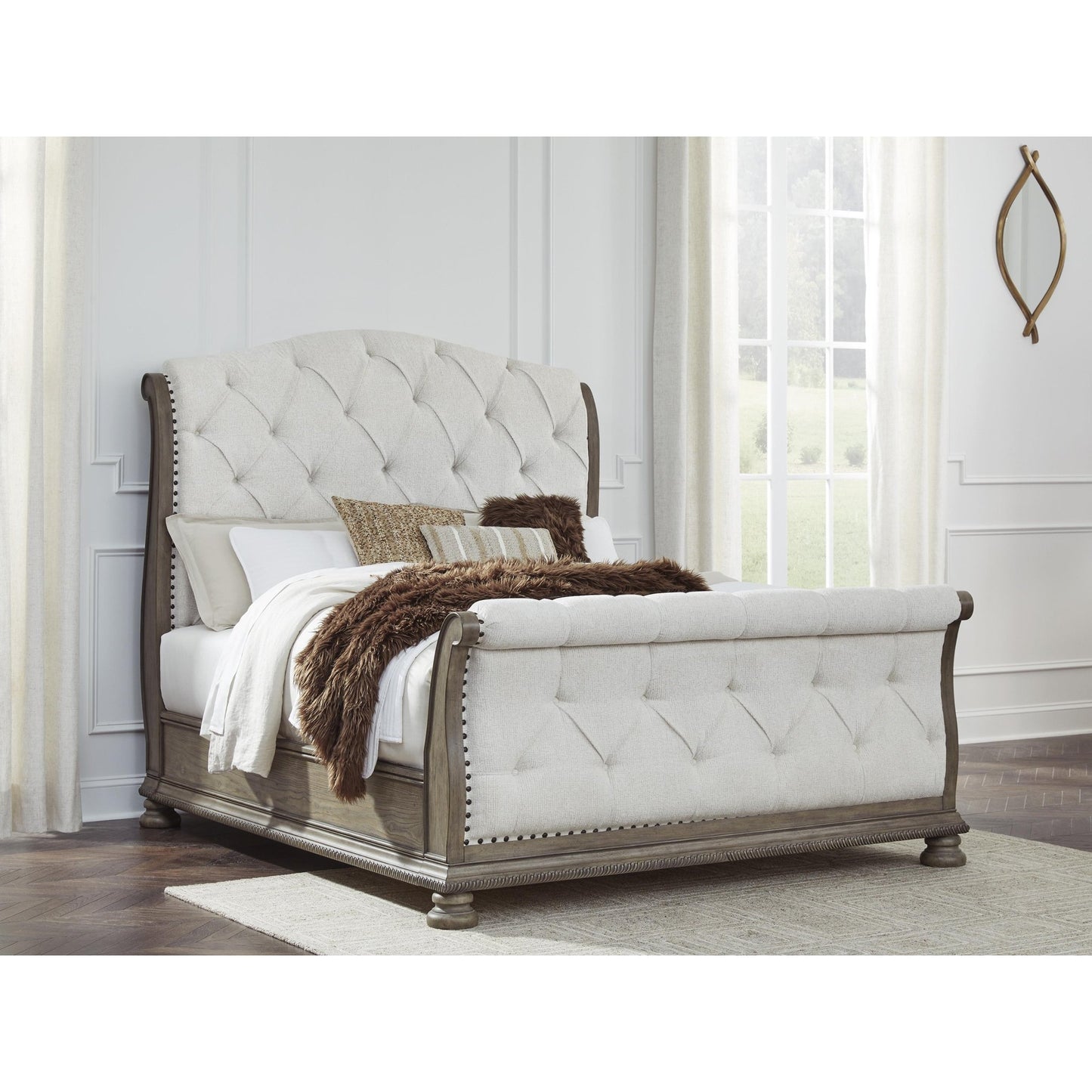 Signature Design by Ashley Ardenfield B944B2 Queen Upholstered Sleigh Bed - American Furniture of Slidell