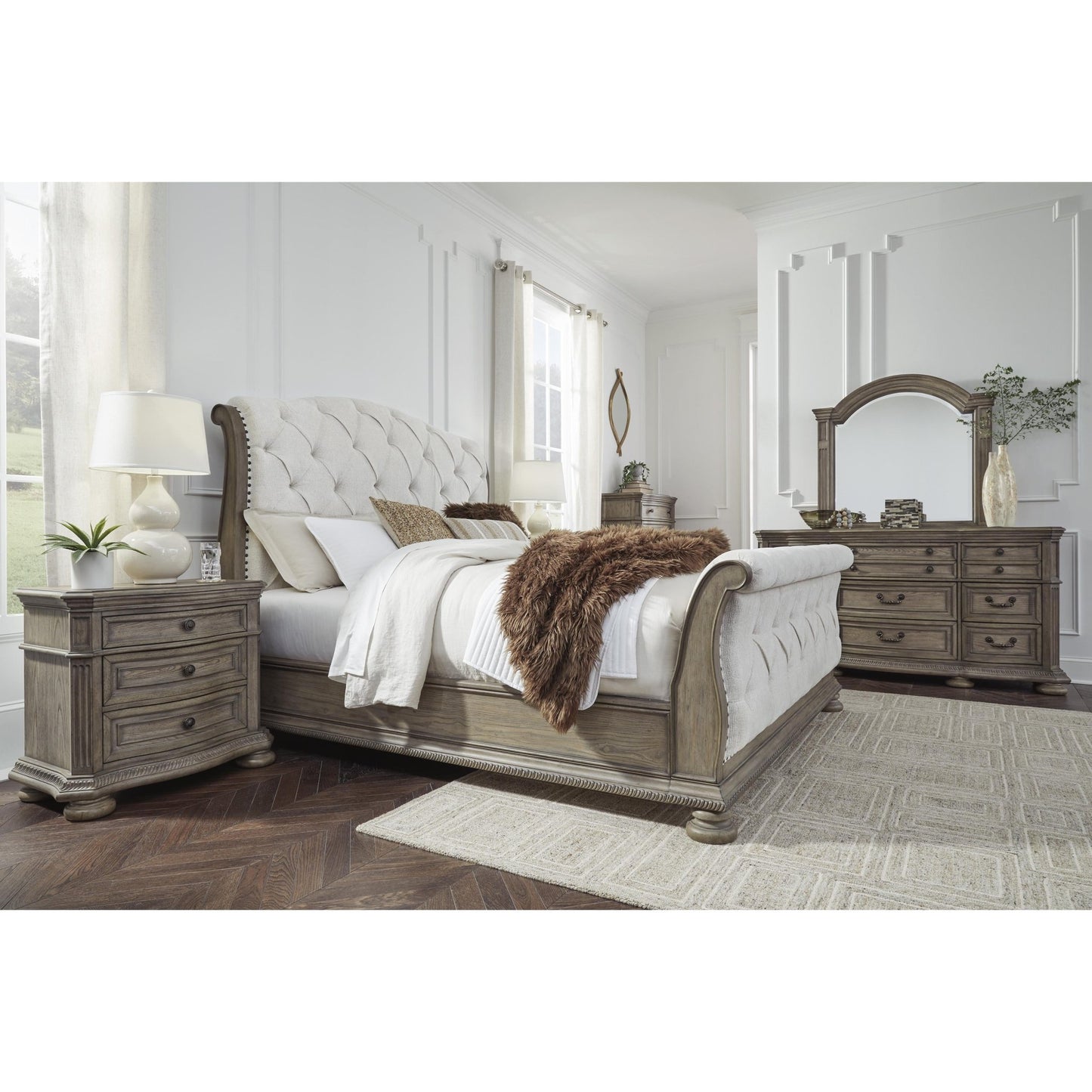 Signature Design by Ashley Ardenfield B944B4 King Upholstered Sleigh Bed - American Furniture of Slidell