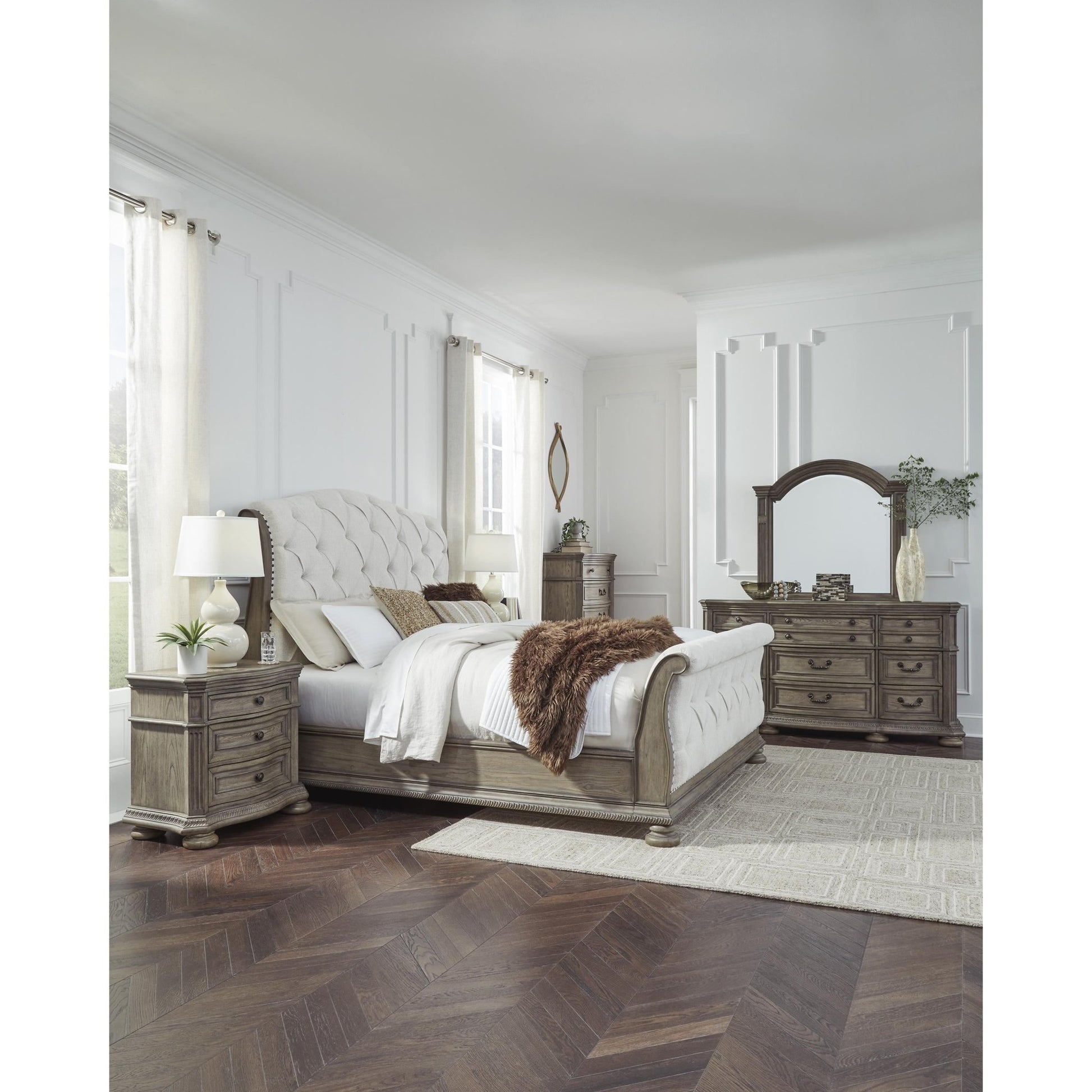 Signature Design by Ashley Ardenfield B944B4 King Upholstered Sleigh Bed - American Furniture of Slidell