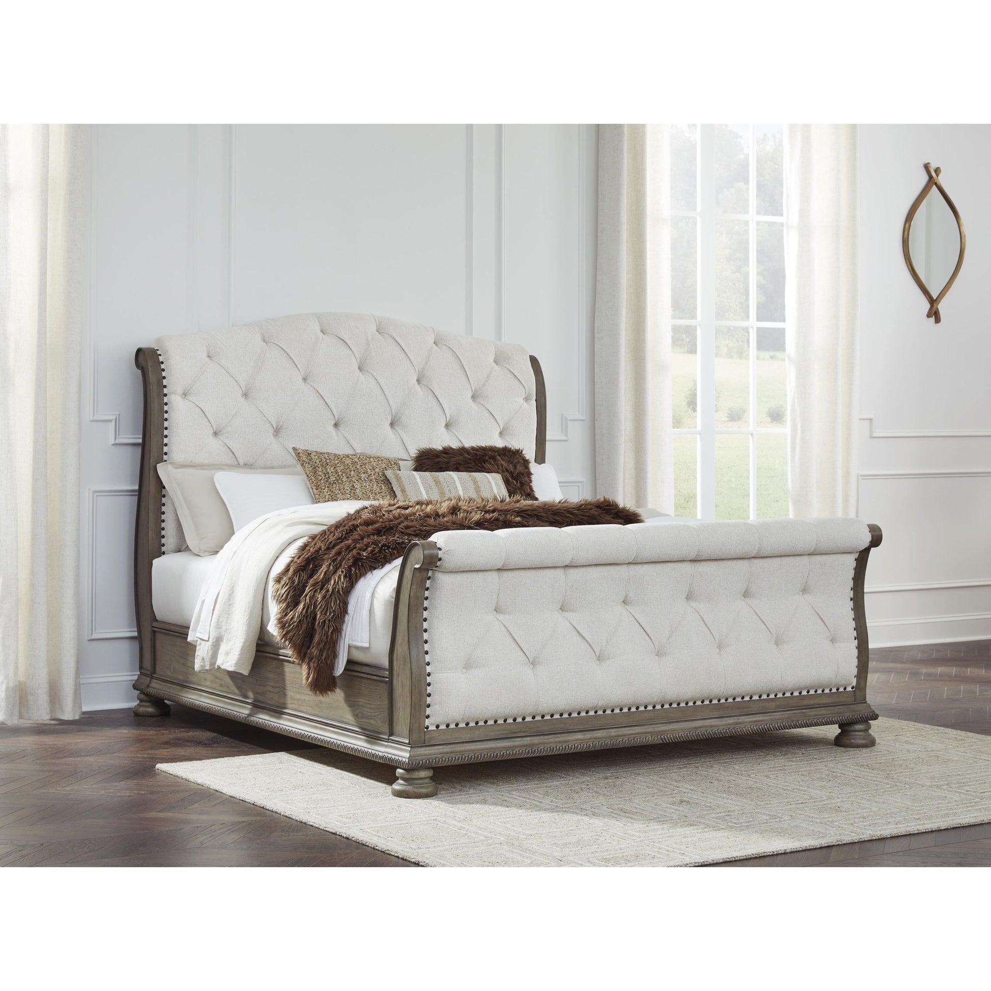 Signature Design by Ashley Ardenfield B944B5 California King Upholstered Sleigh Bed - American Furniture of Slidell