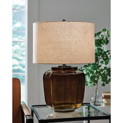 Signature Design by Ashley Bainmore L430914 Glass Table Lamp - American Furniture of Slidell