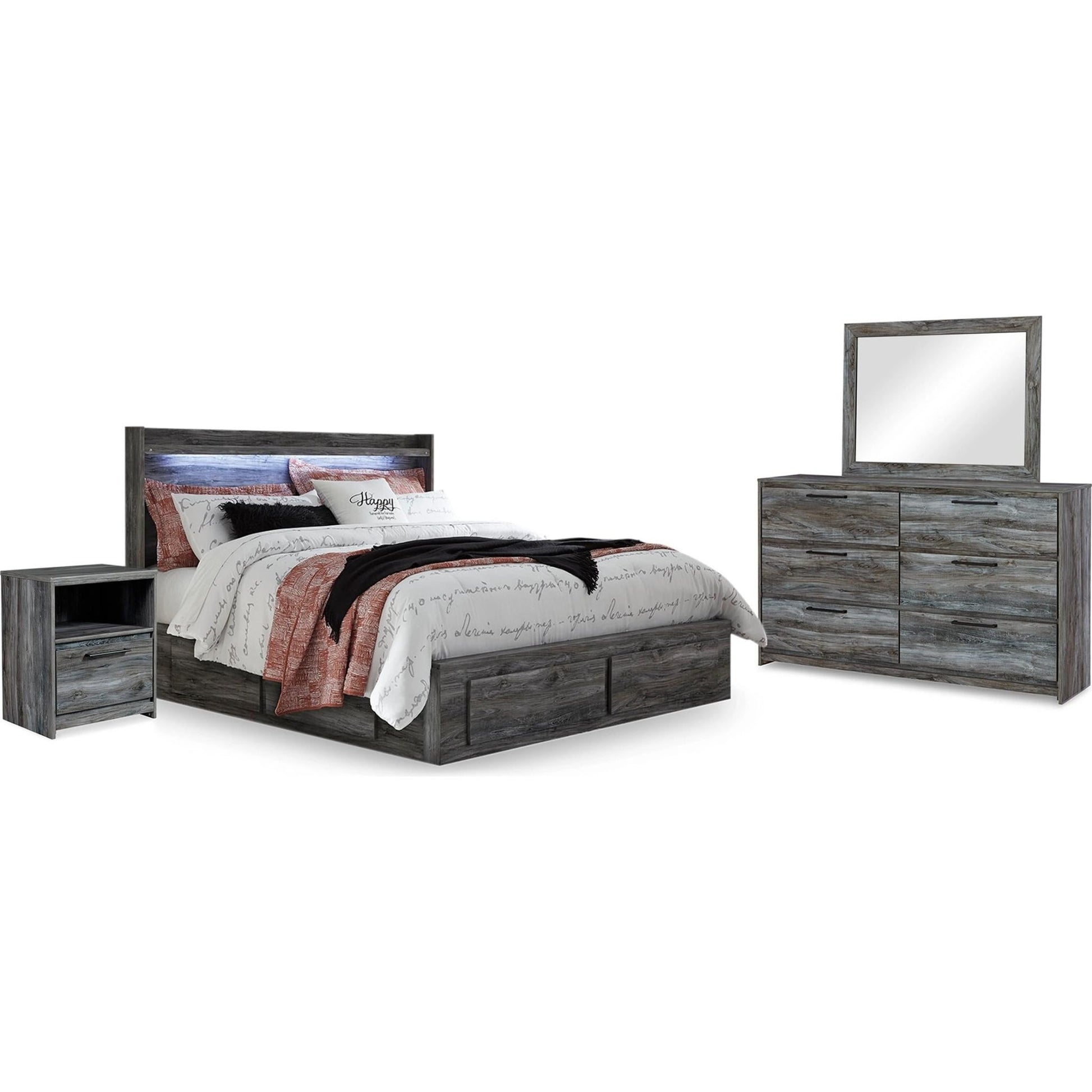 Signature Design by Ashley Baystorm B221B72 7 pc King Panel Bedroom Set - American Furniture of Slidell
